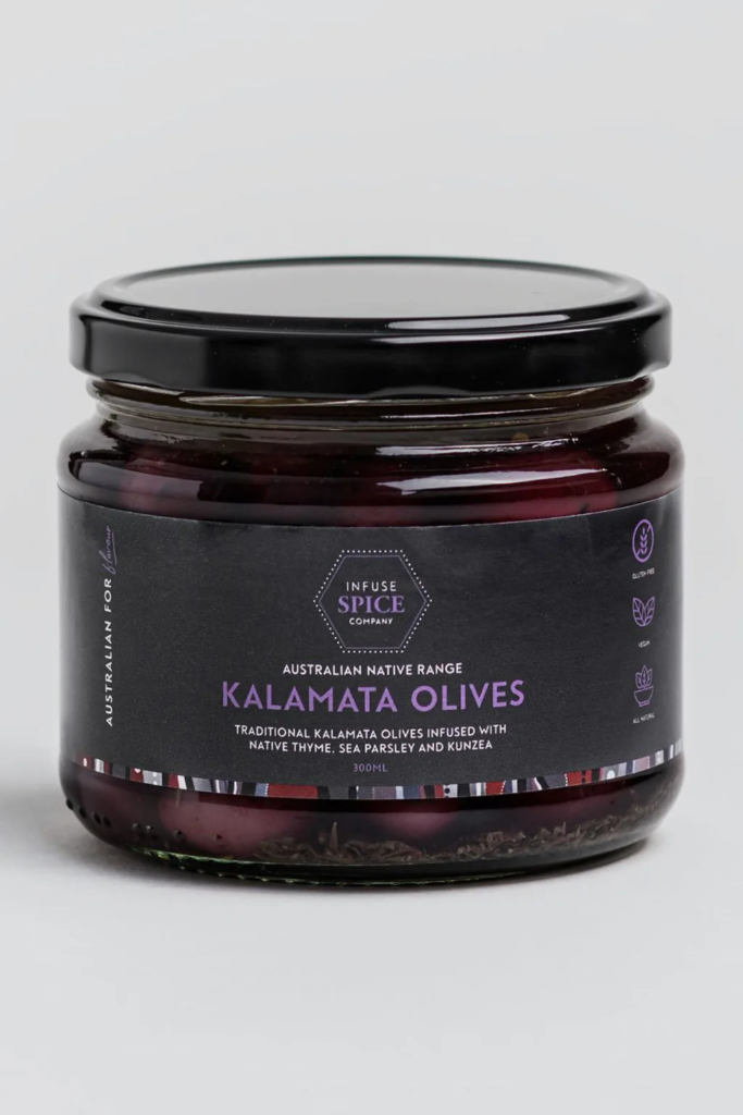 Infuse Spice Co Native Spiced Kalamata Olives 300ml