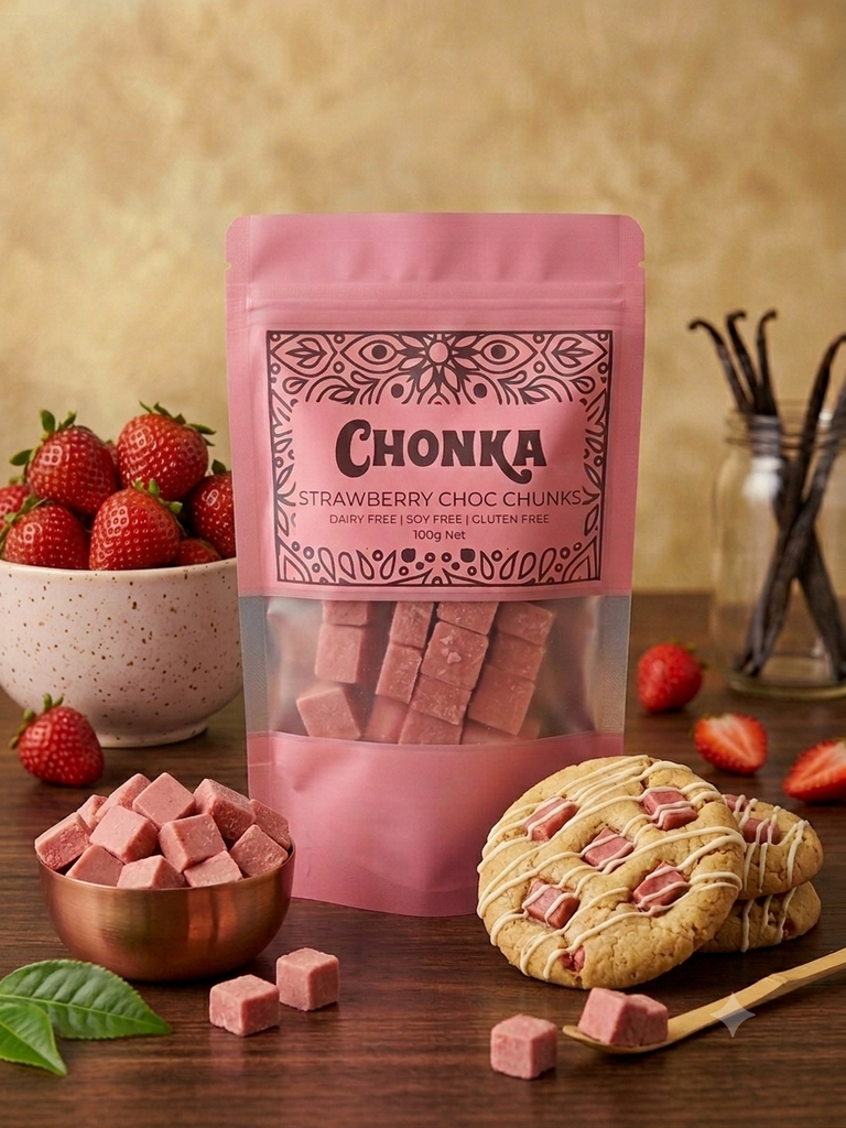 Strawberry Choc Chunks 100g