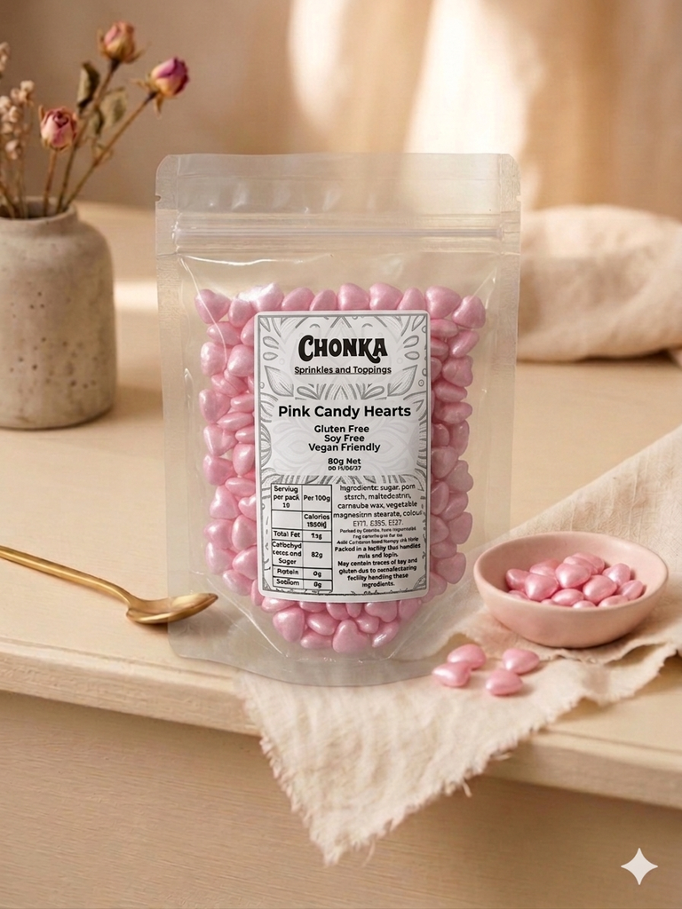 Pink Candy Hearts 80g