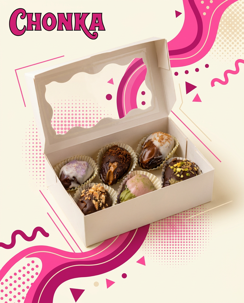 Chocolate Stuffed Dates - 6 pack mixed