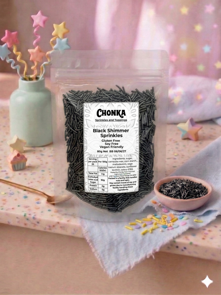 Black Shimmer Sprinkles 80g.