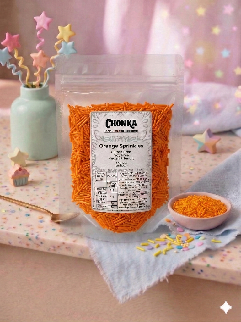 Orange Sprinkles 80g.